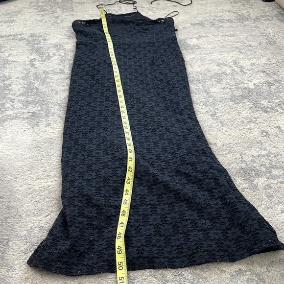 New Bardot Chameleon Lace Midi Dress In Black Strappy Open Back Sz L - Picture 13 of 16